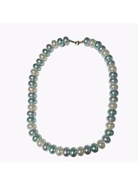 Elegant Faux Pearl Choker Necklace White Blue Beads Retro Fashion Jewelry Women